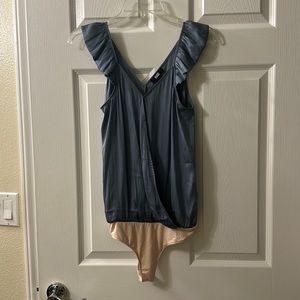 PAIGE silk flutter sleeve bodysuit